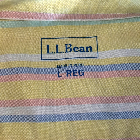 LL BEAN Long-Sleeve Multi-colored Striped Button Down - Picture 3 of 4